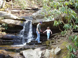 Hiking at a local waterfall